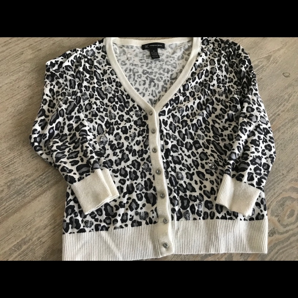 I.N.C V Neck Button Down Sweater